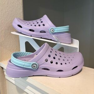 Joybees Kids' Dylan Slip-On Clogs - Sky Blue/Lilac Purple Youth Size 4Y